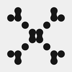 Abstract Cross Pattern Dots Logo generative computational art illustration
