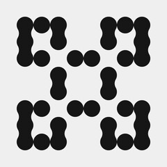 Abstract Cross Pattern Dots Logo generative computational art illustration