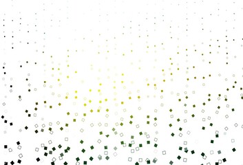 Light Green, Yellow vector pattern with crystals, rectangles.