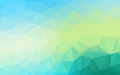Light Blue, Yellow vector triangle mosaic cover. Shining illustration, which consist of triangles. Elegant pattern for a brand book.