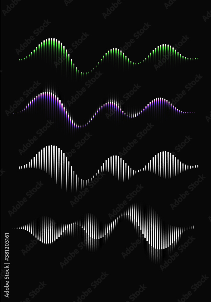 Aufkleber abstract illustration of sound wave rhythm. vector modern equalizer