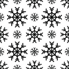 basic seamless pattern of eight-pointed snowflakes