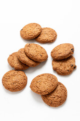 oatmeal Cookies Isolated on white background