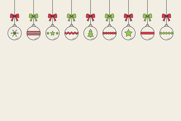 Modern Christmas balls on white background. Xmas decoration. Vector