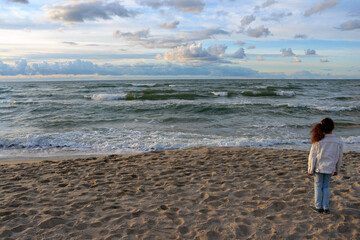 walking on the beach