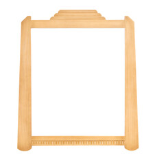 Wooden frame isolated on white background. Picture or mirror frame