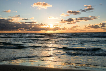 Obraz premium Sunset on the Coast of northern Jutland, Denmark, Europe