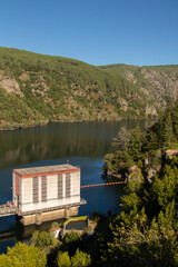 san esteban reservoir in the sil de la ribeira sacra canyon in orense, galicia, spain