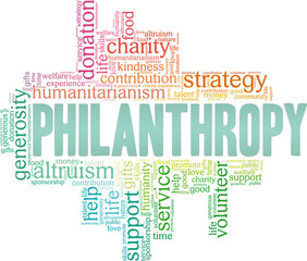 Philantropy vector illustration word cloud isolated on a white background. 