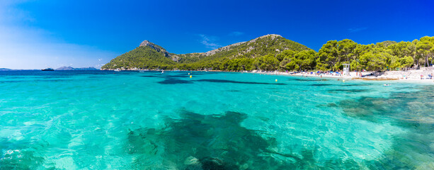 Fototapeta premium Platja de Formentor - beautiful beach at cap formentor, Mallorca, Spain