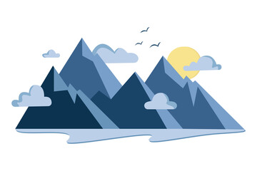 Fototapeta na wymiar Mountains icon - Stock Vector Illustration