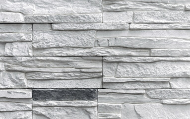 Texture of gray facade stone for exterior decoration of the house.
