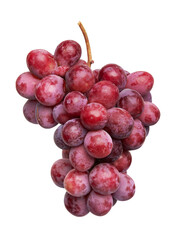 Ripe red grape on white background