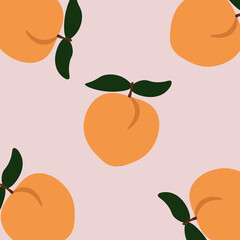 peach retro background friut illustration