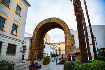 Stone arch entrance to ancient Roman city