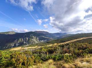 Sunset view near Musala peak and Yastrebets, Rila Mountain