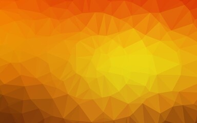 Light Orange vector triangle mosaic cover. Colorful illustration in Origami style with gradient.  Template for a cell phone background.