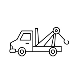 Fototapeta na wymiar Tow truck line icon. Clipart image isolated on white background.
