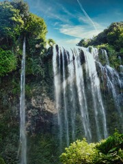 the beautiful marmore waterfalls in umbria, symbol of italy in the world