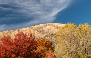 'C" Hill in Carson City Nevada during the fall