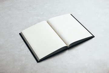 Top view of open white book