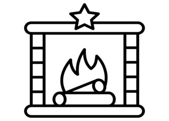 Fireplace icon vector
