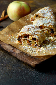 festive Apple strudel with raisins