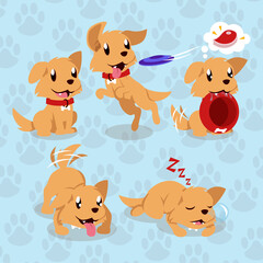 Cartoon brown puppy with red collar