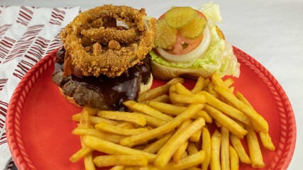 Burger with Onion Ring