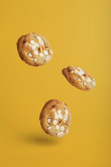 Floating Levitating Food - White Chocolate Chip Cookies - Studio Photography