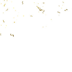 Fototapeta premium Holiday Serpentine. Gold Foil Streamers Ribbons.