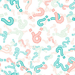 Quiz seamless pattern. Question marks, doubt, faq
