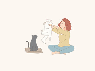 Cat illustration. Cat character drawing.