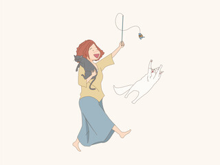 Cat illustration. Cat character drawing.