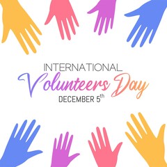 Fototapeta premium International Volunteer Day Vector Illustration. Suitable for greeting card poster and banner.