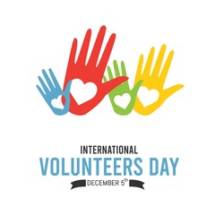 International Volunteer Day Vector Illustration. Suitable for greeting card poster and banner.