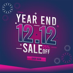 12.12 Shopping day sale banner background for business retail promotion vector illustration