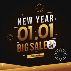 01.01 Shopping day sale banner background for business retail promotion vector illustration