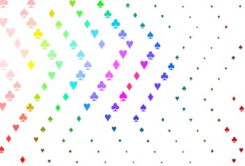 Light Multicolor, Rainbow vector pattern with symbol of cards.