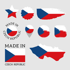 Set of flags of Czech Republic. Vector 