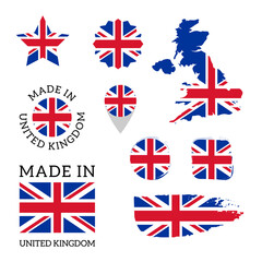 Set of flags of United Kingdom. Vector