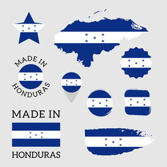 Fototapeta premium Set of flags of Honduras. Vector Illustration 