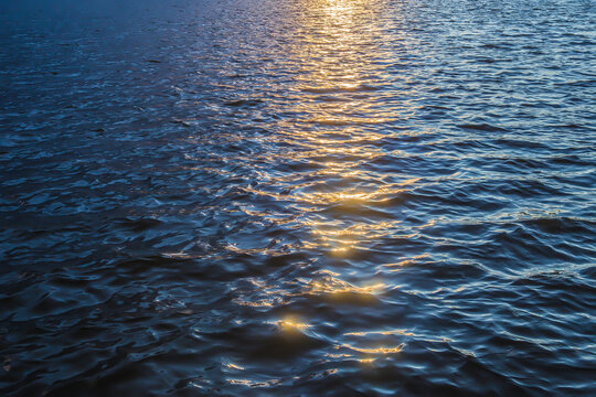 Sunlight on the water at sunset.
