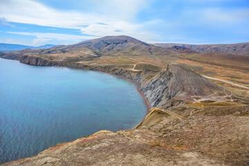 Sea Lagoon with mountains near the coast