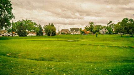 Aerial view of Rapid City Park from drone, South Dakota
