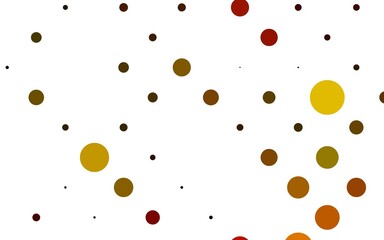 Light Orange vector texture with disks. Beautiful colored illustration with blurred circles in nature style. Pattern for beautiful websites.