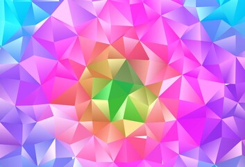 Fototapeta premium Light Multicolor, Rainbow vector polygon abstract layout.