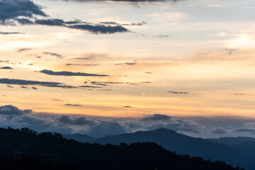 sunset over the mountains
