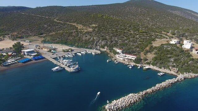 Marina of Nea Epidavros in Greece - aerial view