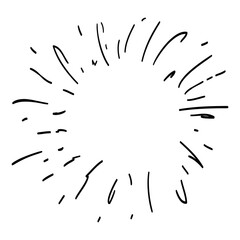 hand drawn doodle starburst, sunburst. doodle design element. vector illustration